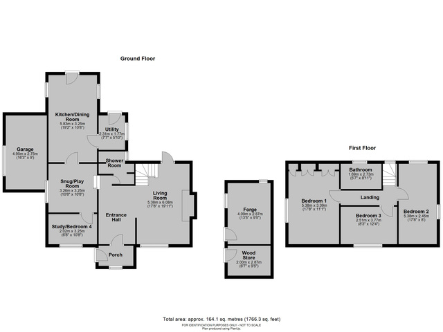 Holly Tree Cottage, Withington, Hereford - all floors.JPG